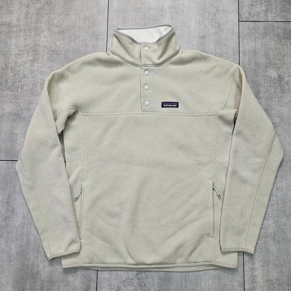 Patagonia Better Sweater Womens Medium Oatmeal Beige 1/4 Snap Fleece Pullover